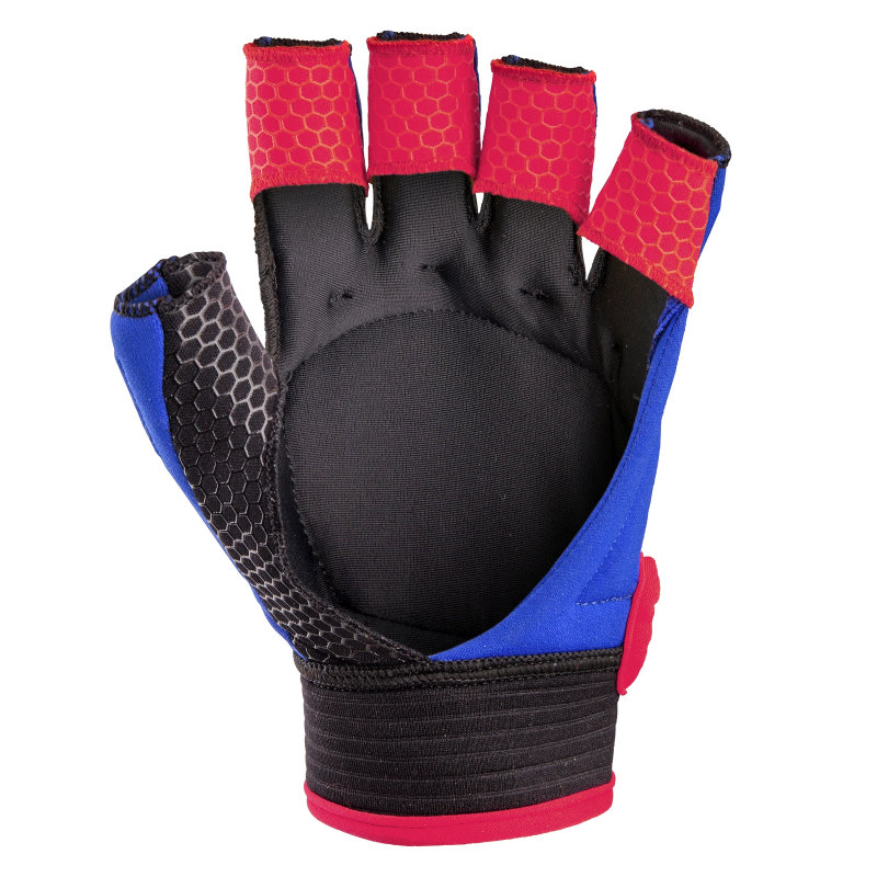 Grays Touch Guantes Hockey Gloves Azul Rojo y Negro Interior