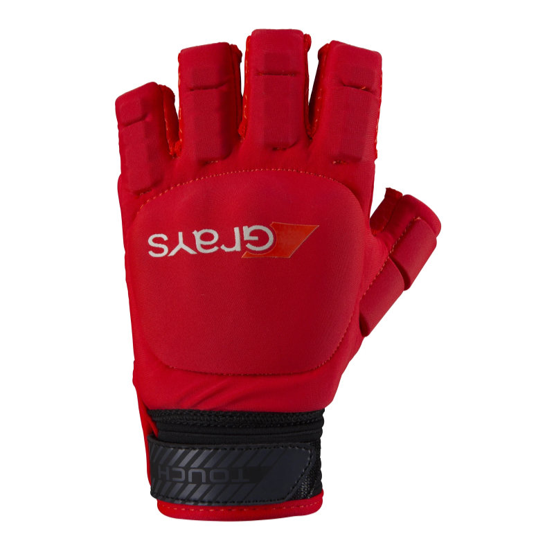 Grays Touch Guantes Hockey Gloves Rojo y Negro